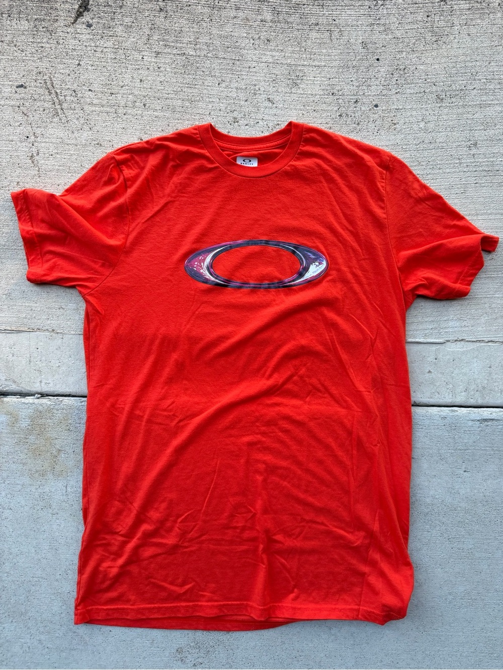 Oakley Bright Red Graphic Oval Logo Tee